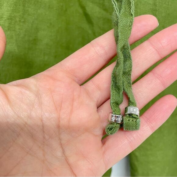 Guess Green Linen Drawstring Casual Pants Womens S Straight Leg Pull On Stretch - Picture 4 of 12